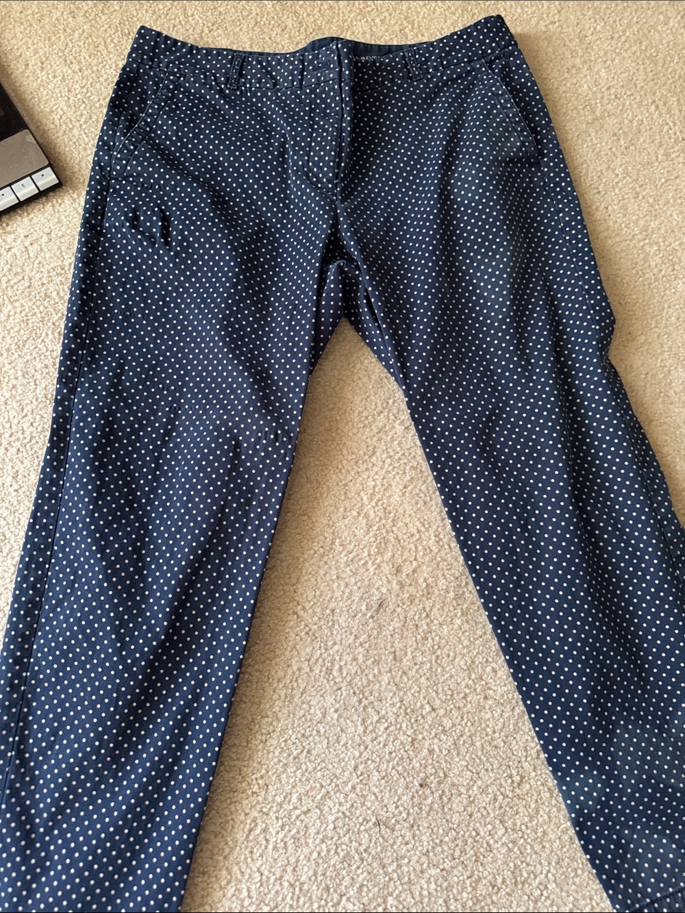 Talbots Navy Blue Polka Dot Chinos